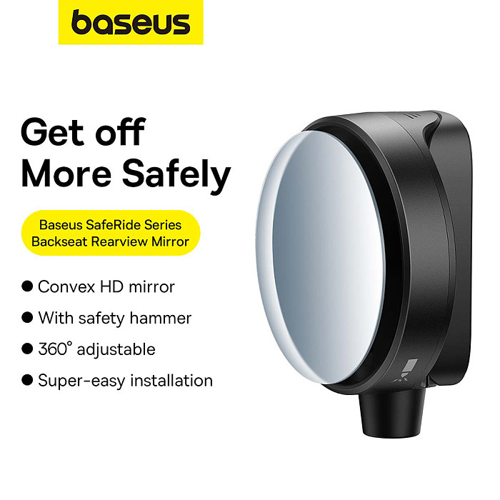 Baseus Car Mounted Rearview Blind Spot Mirror Wide Viewing Angle  Convex  HD Mirror 360 Degree Adjustable For Car