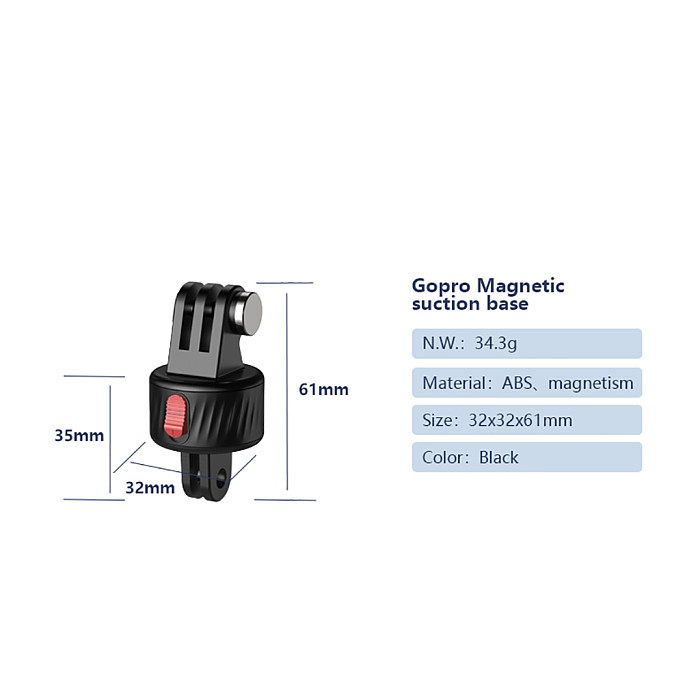 ​Magnetic Quick Release Install Switch Adapter Base Mount for GoPro Hero 12/11/10 for insta360 for DJI Action Camera Accessories