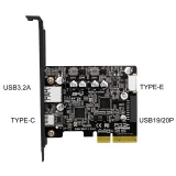 PCIe3.0 to USB3.2 Adapter Card Type-C Front 10Gbps PCI Express PCI-E USB 3.2 Controller Add on Card TypeE 19P/20P Expansion Card