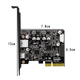 PCIe3.0 to USB3.2 Adapter Card Type-C Front 10Gbps PCI Express PCI-E USB 3.2 Controller Add on Card TypeE 19P/20P Expansion Card