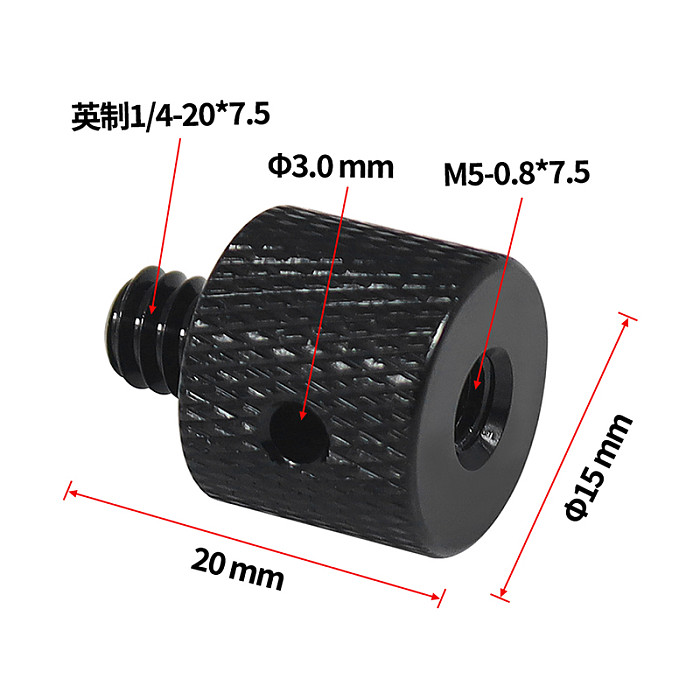 Reinforce Camera Conversion Screw Adapter 1/4 to 3/8 M5 M6 M8 M10 Male to Female Screw for Monopod Tripod Ball Lights Bike Mount