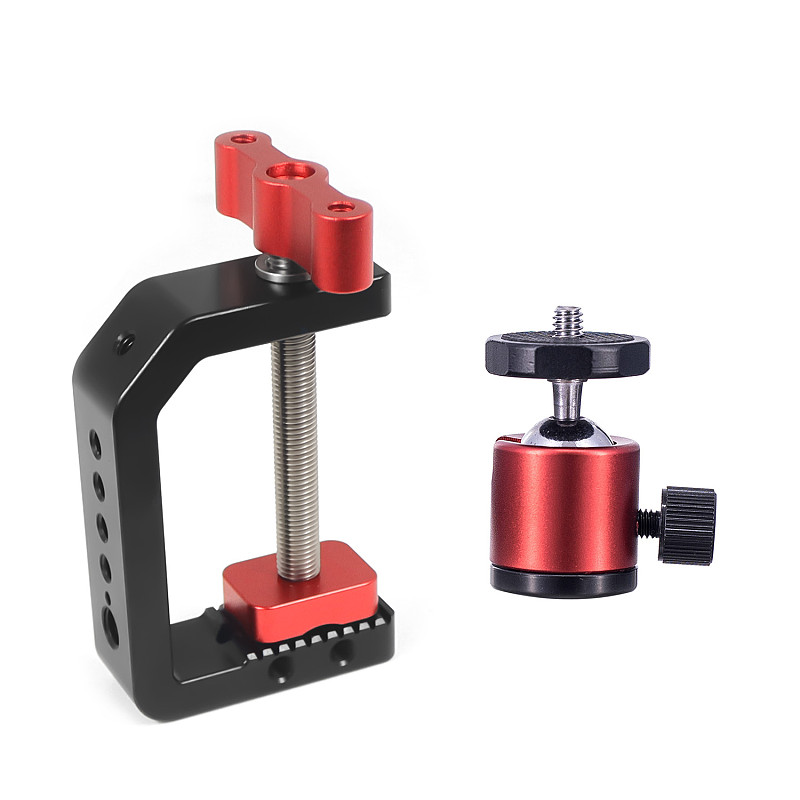 1/4 3/8 Thread Desktop C-Type Super Crab Clamp Adjustable Desk Fixed Holder Clip For SLR Camera Photo Studio Light Stand Bracket