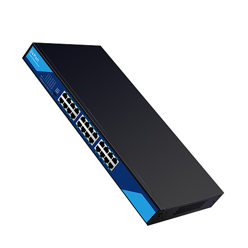 24-port 10/100/1000Mbps Gigabit Unmanaged Switch RJ45 Adaptive Port Auto MDI/MDIX 56Gbps VLAN Isolation Hub Monitor Extender