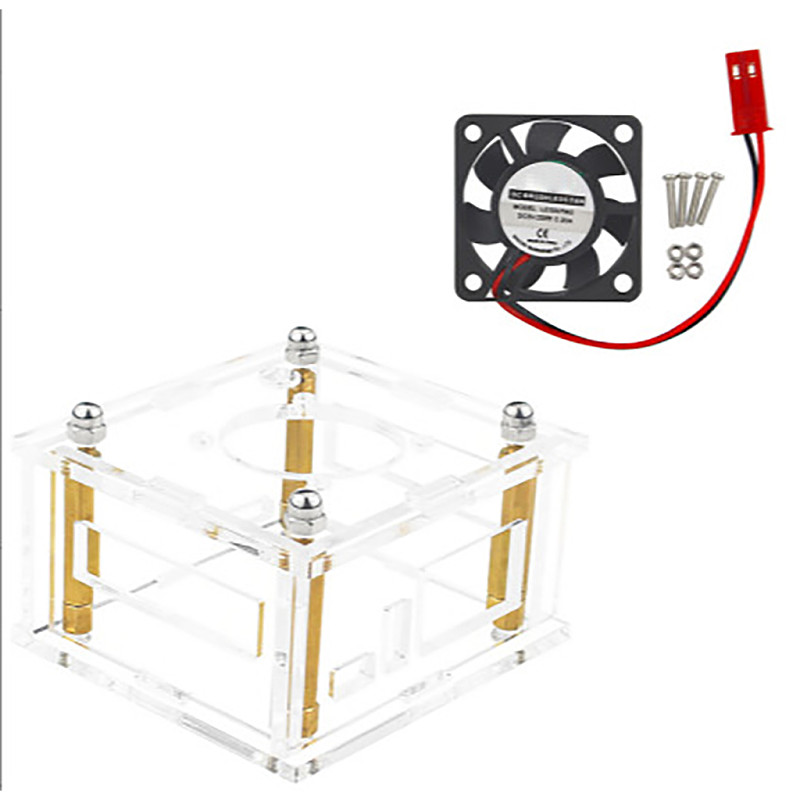 For Orange Pi Zero 3 Protective Case Cluster Shell Transparent Acrylic Layer Case (Cooling Fan Heat Sink Optional)