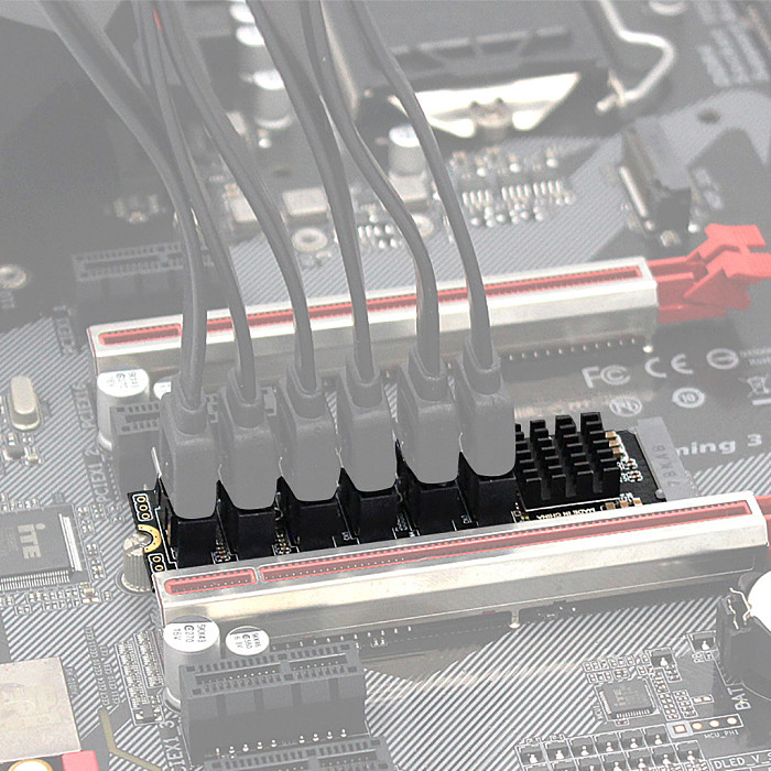 M.2 To SATA 3.0 Riser Card M2 M-KEY PCI-E Expansion Card 5/6 Port SATA3.0 6Gbps Converter for NVME NGFF To SATA SSD Adapter Card