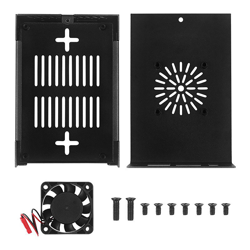 Metal Case with Fan Active Passive Cooling Radiator Heatsink For Orange Pi 5 / 5B Lightweight Housing Enclosure Case