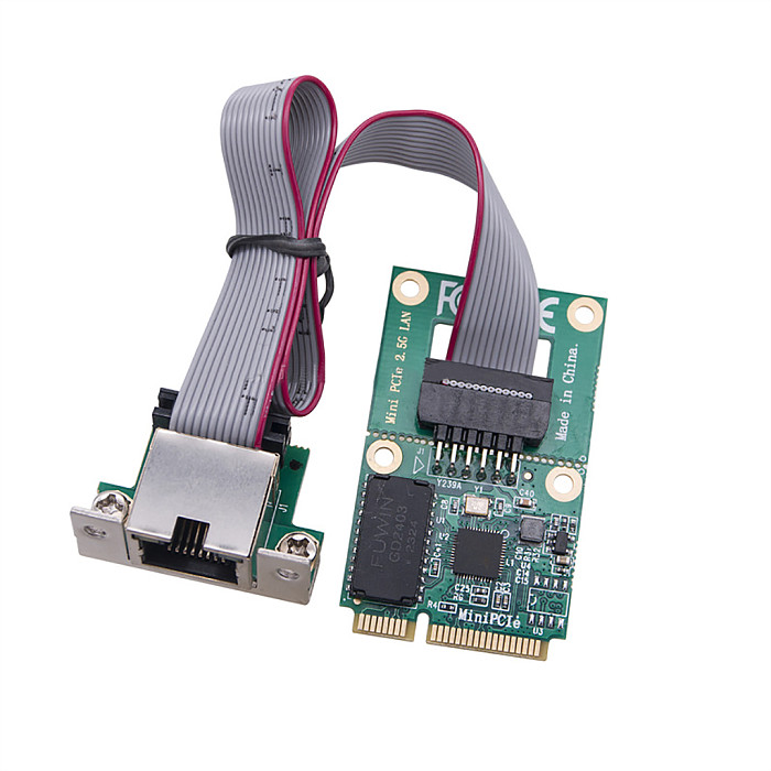Mini PCIe / M.2 A+E KEY 10/100/1000M/2.5G Gigabit Ethernet Card R45 Port Network Card PCI Express Network Adapter for PC Desktop