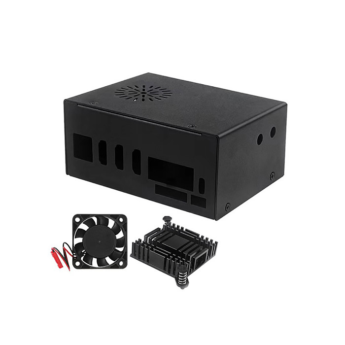 Metal Cooling Case for Orange pi 5 Plus Protective Enlosure Shell Low-noise Cooling Fan Heatsinks External Antenna WIFI Optional