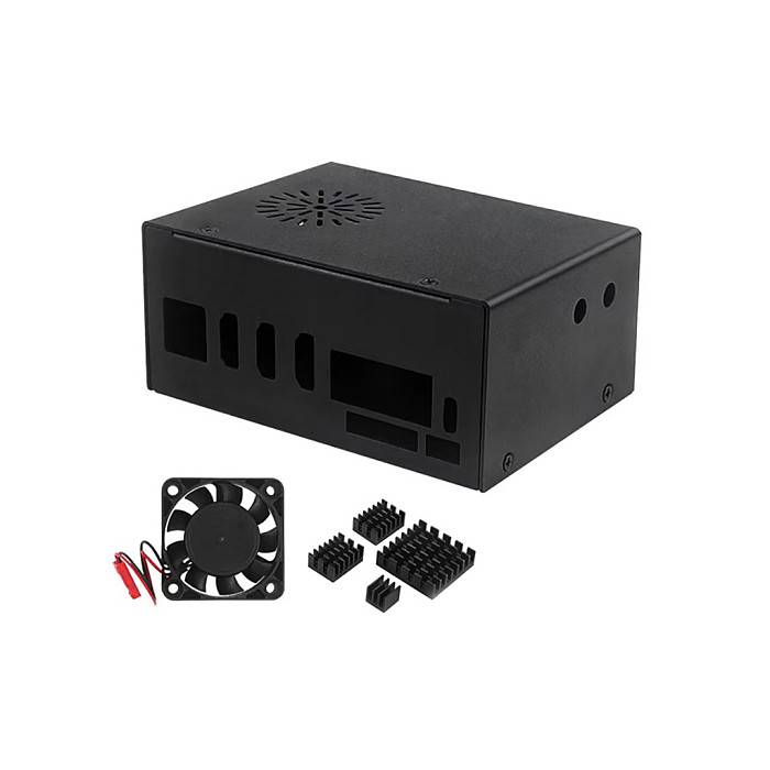 Metal Cooling Case for Orange pi 5 Plus Protective Enlosure Shell Low-noise Cooling Fan Heatsinks External Antenna WIFI Optional