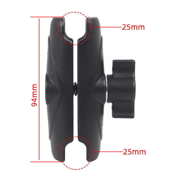 Double Socket Extension Arm 1-inch Ball Head Base Adapter for Ram Mount for GoPro For Insta360 Camera Bike Motorcycle Bracket