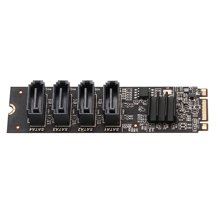 Expansion Card 4 Ports for SATA III M.2 for NVME KEY-M B-KEY PCIE Computer Expansion Adapter Card Accessories