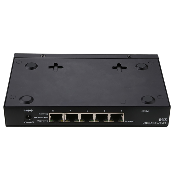 Ethernet Switch12V 1A 5Port Gigabit unmanaged POE Plug and Play Hub Internet Splitter 100/1000/2500Mbps RJ45 Ports