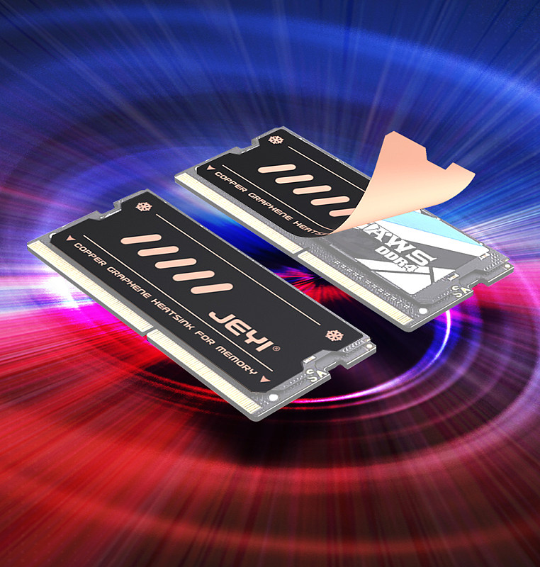JEYI Graphene Laptop RAM Heatsink Dual-Layer Graphene and Copper Foil Design Cooler Memory Radiator for DDR5 DDR4 DDR3 DDR2
