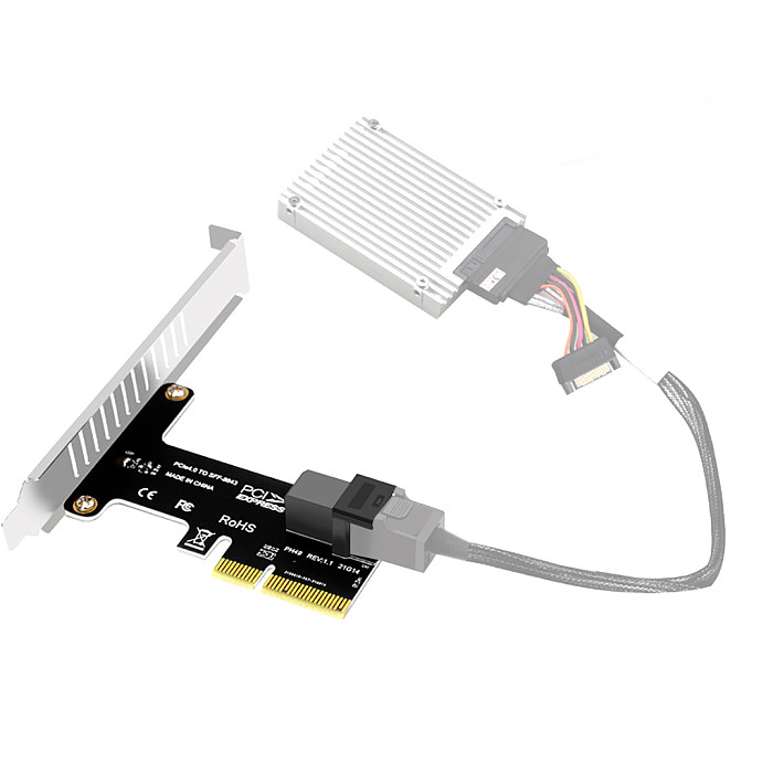 Pcie 4.0 to SFF 8643 Adapter Card  X4 X8 X16 for 2.5  NVME SSD Converter Hard Disk Expansion Card For Desktop