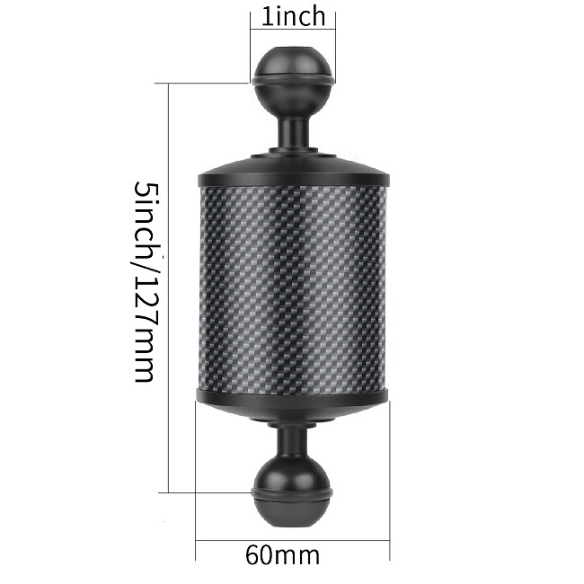 D60mm Carbon Fiber Float Buoyancy Aquatic Arm Dual Ball Head 5  8  10  12  for GoPro11 SLR Camera Underwater Diving Tray Bracket