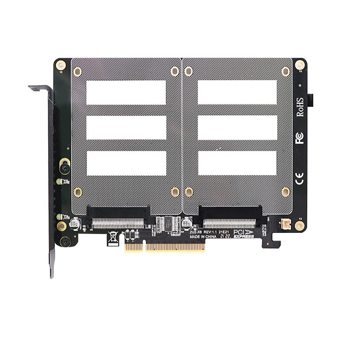 JEYI PCIE X8/X16 2/4 Disk U.2 Adapter Card 2U2X8/4U2X16 SSD PCI-E 4.0 X8/X16 Riser Card for Windows 10/8/Linux Conversion Card