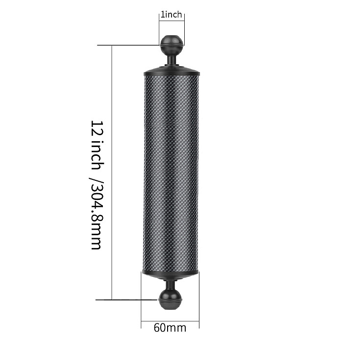 D60mm Carbon Fiber Float Buoyancy Aquatic Arm Dual Ball Head 5  8  10  12  for GoPro11 SLR Camera Underwater Diving Tray Bracket