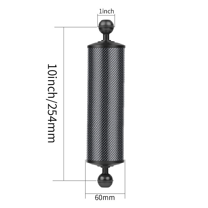 D60mm Carbon Fiber Float Buoyancy Aquatic Arm Dual Ball Head 5  8  10  12  for GoPro11 SLR Camera Underwater Diving Tray Bracket