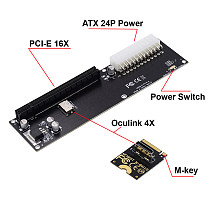 Oculink SFF-8612 4X to PCI-E 16X adapter cassette 24Pin power supply