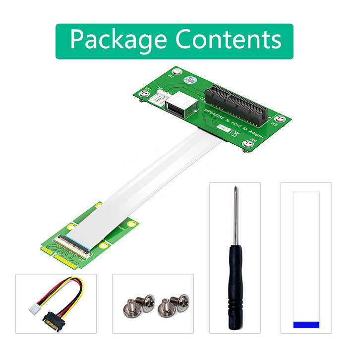 Mini PCI-E to PCI-E Express X4 X8 with USB Riser Card High Speed FPC Cable Magnetic Pad (Vertical or Horizontal Installation)