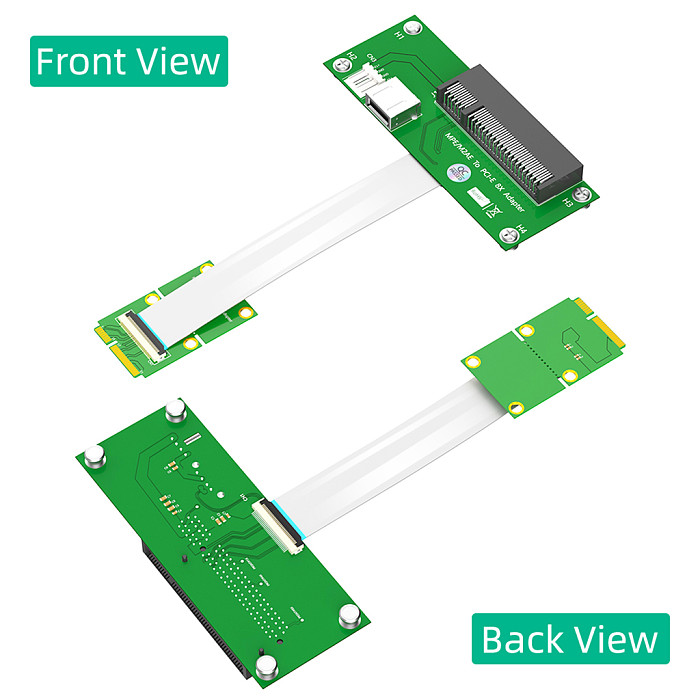 Mini PCI-E to PCI-E Express X4 X8 with USB Riser Card High Speed FPC Cable Magnetic Pad (Vertical or Horizontal Installation)