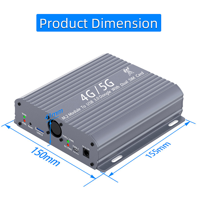 For NGFF(M.2) 4G/5G Module to USB3.0 Adapter with Dual SIM Card Slot Support 3042/3052/5364 M.2 Key B SIM/MicroSIM/NANO SIM Card