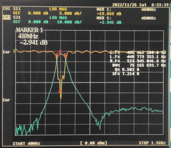 470-510MHz IoT LoRa Device Dedicated Frequency Band LC Bandpass Filter Standard SMA Interface