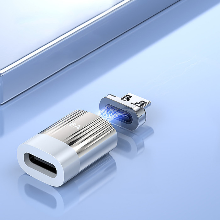 6A 120W Magnetic Adapter Super Fast Charging USB C To Type C Cable Connector For PC Laptop Magnet Charger Adapter USB Converter