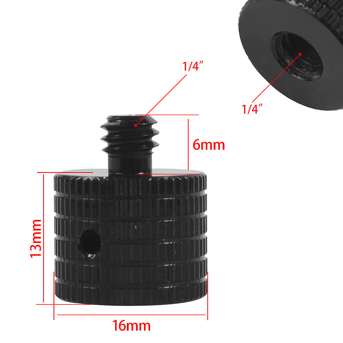 Reinforce Camera Conversion Screw Adapter 1/4 to 3/8 M5 M6 M8 M10 Male to Female Screw for Monopod Tripod Ball Lights Bike Mount