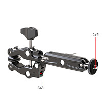 Super Clamp 360° Dual Ball Head Magic Arm Mount Adapter with1/4  3/8  Screw Hole for Canon Nikon DSLR Camera Monitor Mic Stand