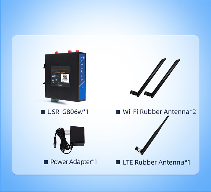 USR-G806w 3LAN 4G Router EMEA/Southeast Asia/Latin/Australia 2G/3G/4G Network Device With Sim Card Industrial WiFi Enhanced LTE
