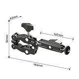 Super Clamp 360° Dual Ball Head Magic Arm Mount Adapter with1/4  3/8  Screw Hole for Canon Nikon DSLR Camera Monitor Mic Stand