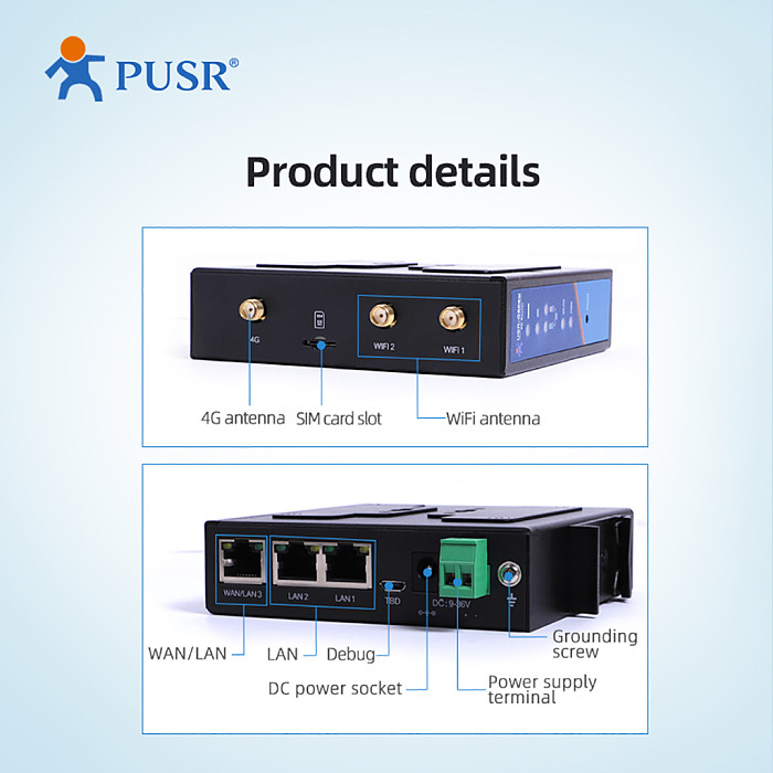 USR-G806w 3LAN 4G Router EMEA/Southeast Asia/Latin/Australia 2G/3G/4G Network Device With Sim Card Industrial WiFi Enhanced LTE