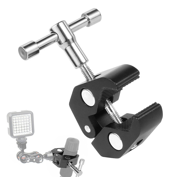 Super Clamp Crab Ball Head Magic Arm Kit Multi-Function DSLR Camera Pole Fixing Mount Clip Extention for GoPro13/Canon/Nikon/Sony Tripod