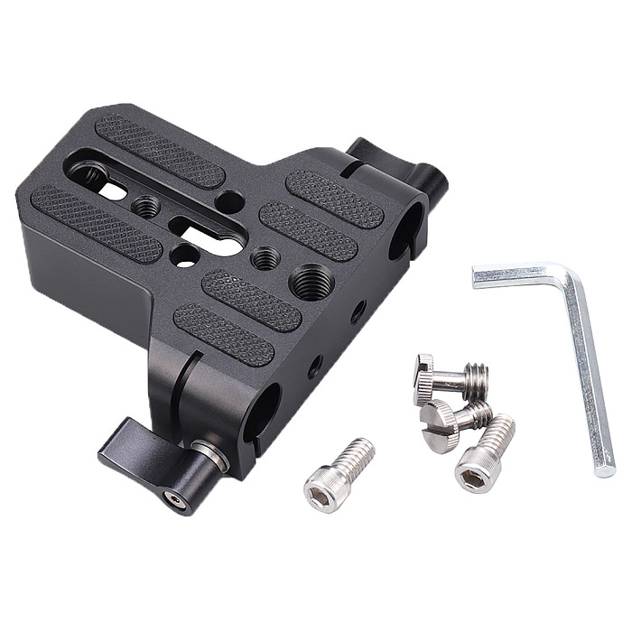 Universal Camera Baseplate Shoulder Rig 15mm Rod Clamp Quick Release Adapter for Sony DSLR Cage Vlog Shoulder Support System