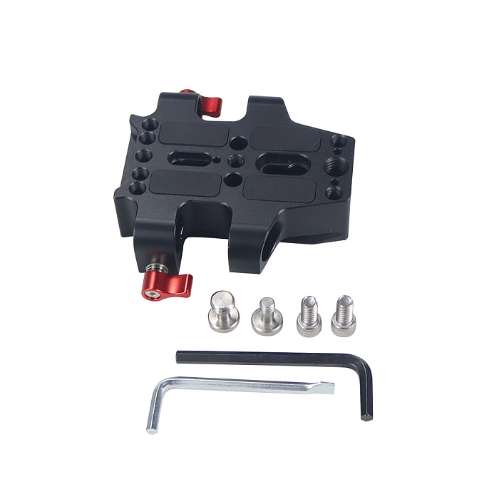 Universal Camera Baseplate Shoulder Rig 15mm Rod Clamp Quick Release Adapter for Sony DSLR Cage Vlog Shoulder Support System