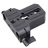 Universal Camera Baseplate Shoulder Rig 15mm Rod Clamp Quick Release Adapter for Sony DSLR Cage Vlog Shoulder Support System
