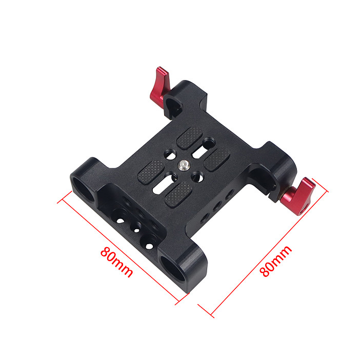 Universal Camera Baseplate Shoulder Rig 15mm Rod Clamp Quick Release Adapter for Sony DSLR Cage Vlog Shoulder Support System