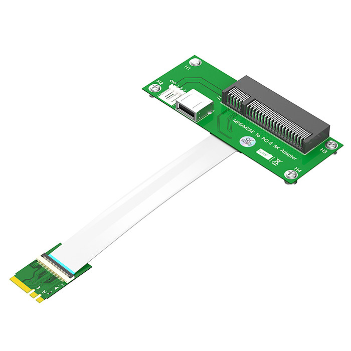 For NGFF M.2 Key A/E  to PCI-E Express X4 X8 Cable USB Riser Card With FPC Cable Magnetic Pad Horizontal Vertical Installation
