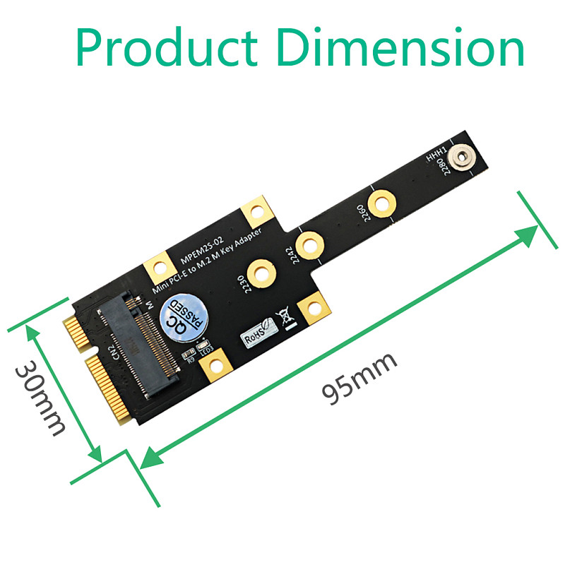 For M.2 NGFF NVME M-key/B Key SSD to Mini PCI-E Adapter Card Support 2230/2242/2260/2280 M.2 B/M Key SSD Mini PCIe Convert Card