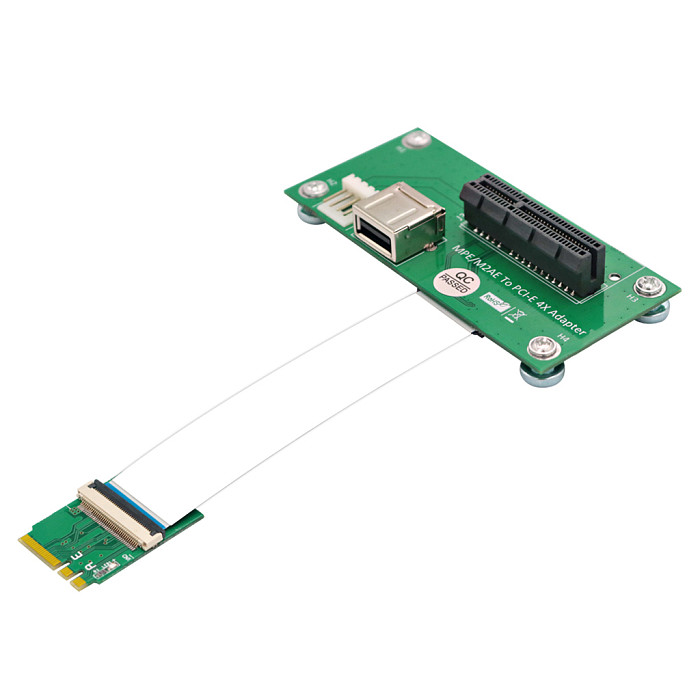 For NGFF M.2 Key A/E  to PCI-E Express X4 X8 Cable USB Riser Card With FPC Cable Magnetic Pad Horizontal Vertical Installation