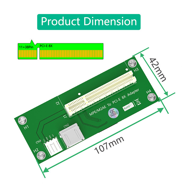 For NGFF M.2 Key A/E  to PCI-E Express X4 X8 Cable USB Riser Card With FPC Cable Magnetic Pad Horizontal Vertical Installation
