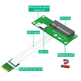 For NGFF M.2 Key A/E  to PCI-E Express X4 X8 Cable USB Riser Card With FPC Cable Magnetic Pad Horizontal Vertical Installation