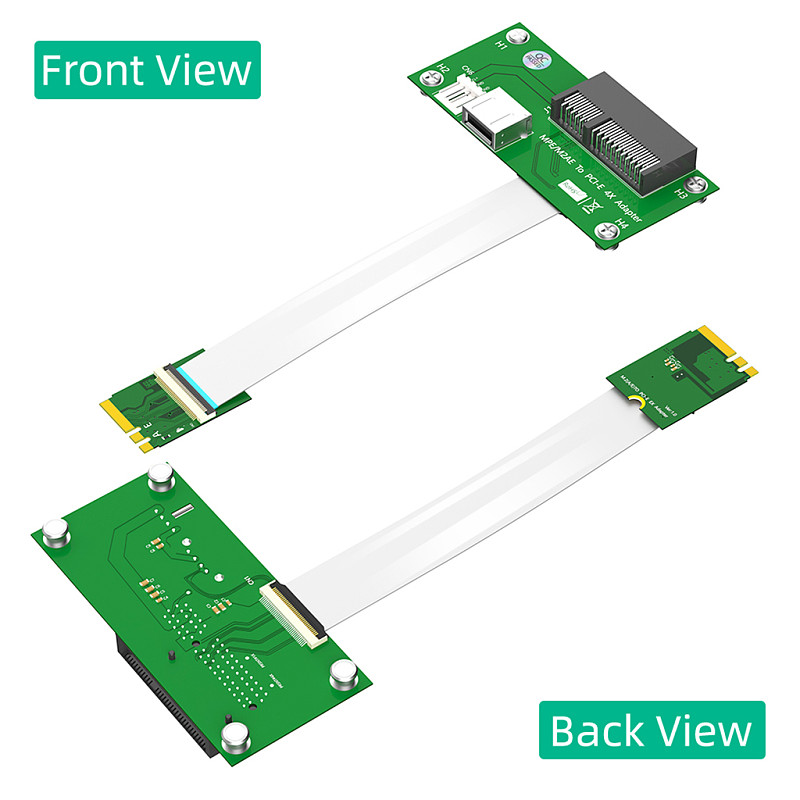 For NGFF M.2 Key A/E  to PCI-E Express X4 X8 Cable USB Riser Card With FPC Cable Magnetic Pad Horizontal Vertical Installation