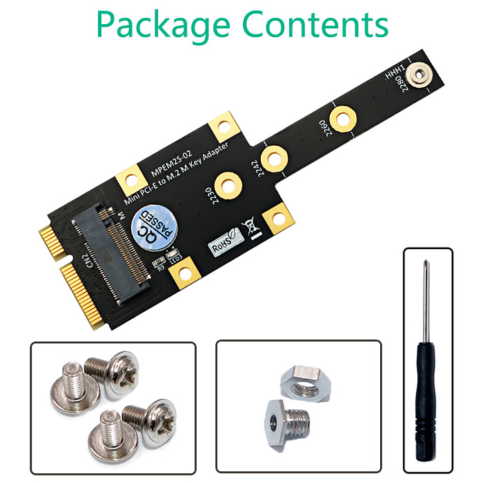 For M.2 NGFF NVME M-key/B Key SSD to Mini PCI-E Adapter Card Support 2230/2242/2260/2280 M.2 B/M Key SSD Mini PCIe Convert Card