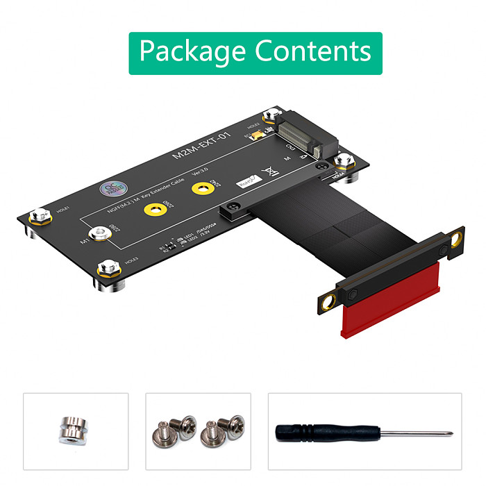 For M.2 NGFF NVME M-key SSD to PCI- E 1X 4X Extension Cable With Magnetic Pad Support 2230/2242/2260/2280 M.2 SSD for Desktop PC
