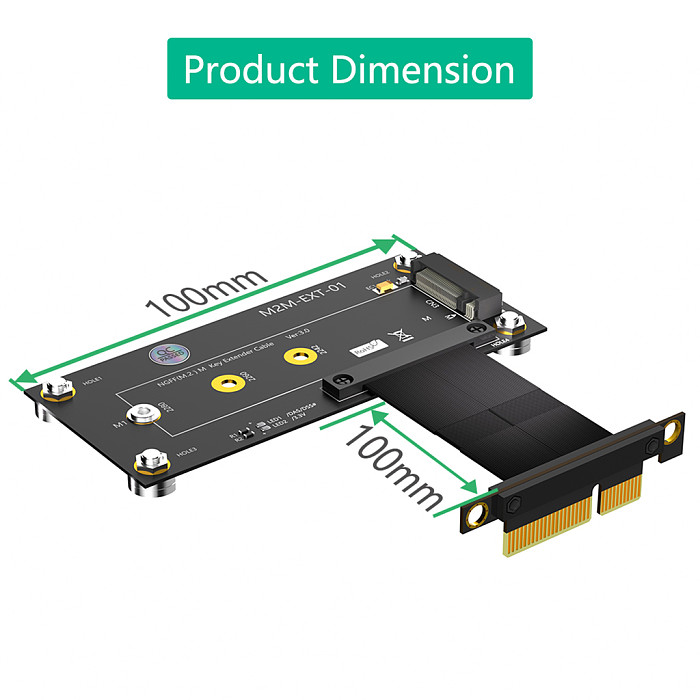 For M.2 NGFF NVME M-key SSD to PCI- E 1X 4X Extension Cable With Magnetic Pad Support 2230/2242/2260/2280 M.2 SSD for Desktop PC