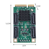 Mini PCI-E to SATA3.0 expansion card M.2 PCI-Express 2.0 SSD adapter card B+M key riser card 5.0/2.5 Gbps converter 2/4