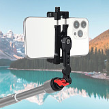 Cold Shoe Phone Tripod Mount for DSLR Camera Cage Monitor Mount Fill Light Stand 360 Swivel Phone Holder Smartphone Vlog Clip