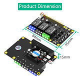 RPi Power Relay Board Expansion Module With Dual Cooling Fans And Automatic Color Changing LED